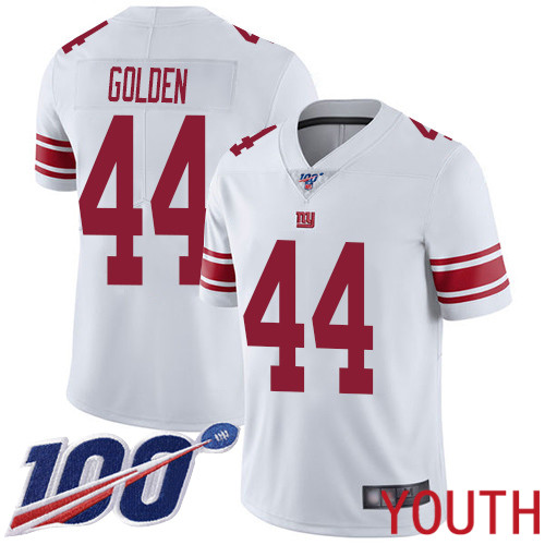 Youth New York Giants #44 Markus Golden White Vapor Untouchable Limited Player 100th Season Football NFL Jersey